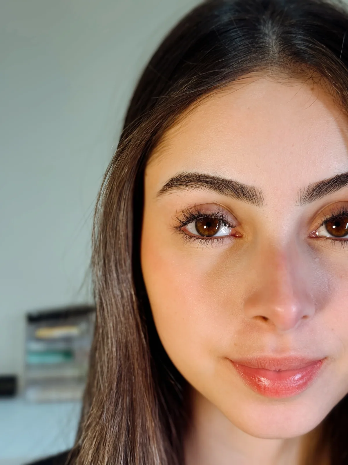 Cílios naturais em close